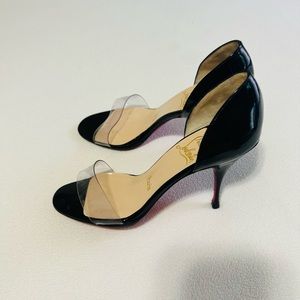 Christian Louboutin heels, size 37 in women, red bottom, clear strap